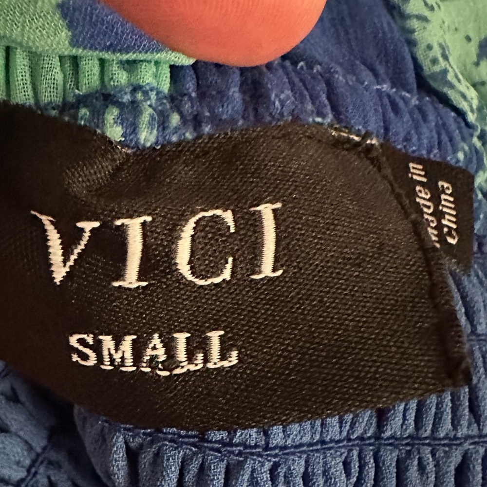 Vici Blue and Green Ruched Maxi Dress - Picture 3 of 11
